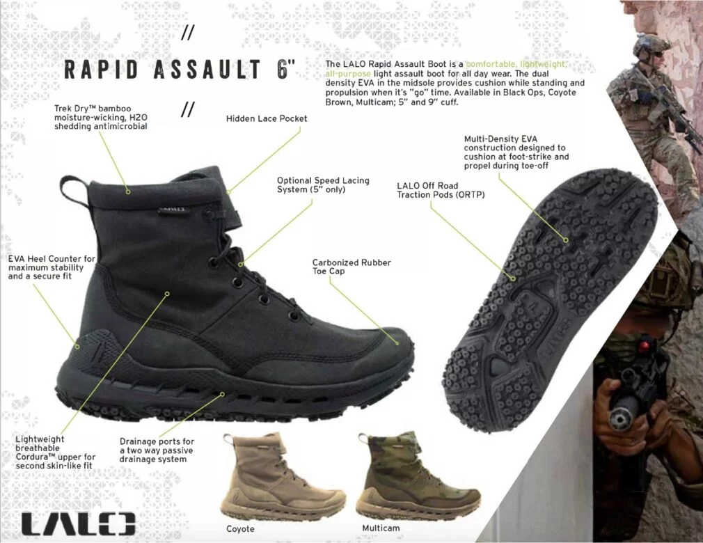 LALO Rapid Assault 6_ Coyote Boot Specs