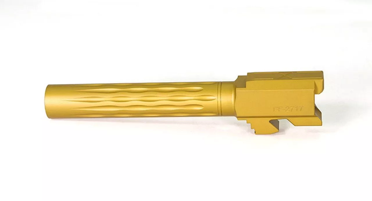 Faxon Flame Fluted Barrel, Non-Threaded, TiN PVD For G17